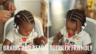 Styling my 2 year olds Type 4 hair : Braids and beads