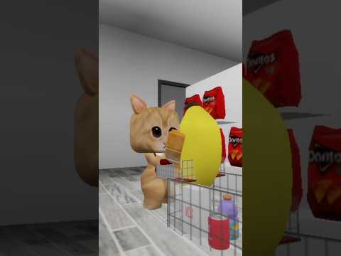 El Gato went on a grocery with Banana Cat! 🛒😸 #roblox #elgato #bananacat #brookhaven #cat #shorts