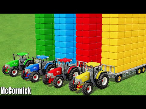 LAND OF COLORS ! MCCORMICK TRACTORS TRANSPORTING & FAST & COLORED HAY WRAPPING & LOAD! FS22