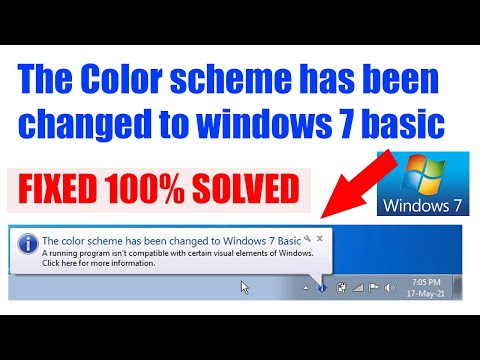 Fix : The Color scheme has been changed to windows 7 basic || windows 7 problem fixed 100% solved
