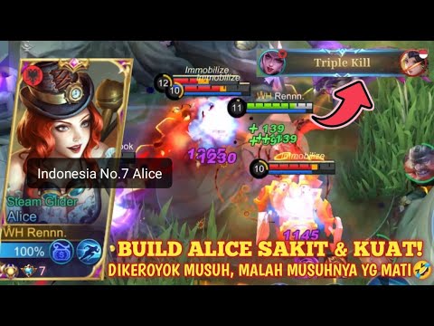 BUILD ALICE TERSAKIT DAN TERKUAT 2022 | ALICE MIDLANER ENAK BANGET! ALICE GAMEPLAY - MOBILE LEGENDS