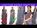 Step by step instruction for beginners | Cotton saree draping (With Love Sindhu)