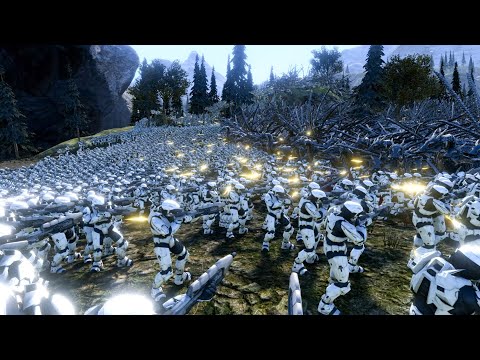 10000 Dragons VS 19000 Halo Spartans. Ultimate Epic Battle Simulator 2  UEBS 2