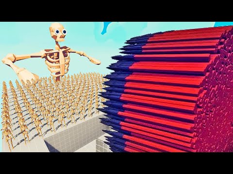100x SKELETON + 2x GIANT vs 3x EVERY GOD - Totally Accurate Battle Simulator TABS
