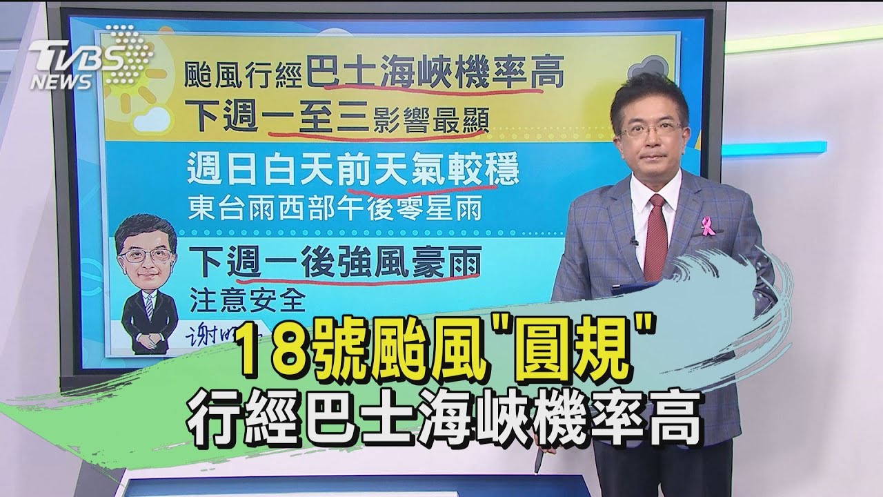 圓規颱風行經巴士海峽機率高　國慶連假天氣受影響