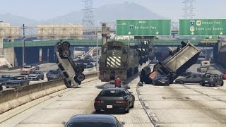 gta 5 train on street &amp; highway