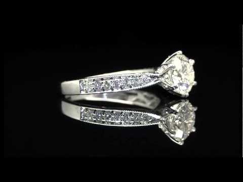 1.60 CTW VS2 ROUND DIAMOND ANTIQUE VINTAGE ENGAGEMENT RING 14K WHITE GOLD