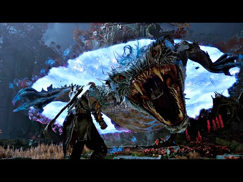 God of War 5 Ragnarok - Nidhogg Boss Fight & Freya Forgives Kratos For Baldur Scene PS5 (4K 60FPS)
