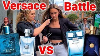 Women React to Versace Eros vs Dylan Blue vs Man Eau Fraiche vs Pour Homme 💥 Fragrance Street Battle
