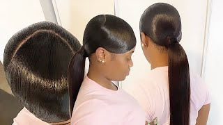 Very Detailed low side swoop ponytail Tutorial