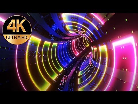 14 hours Fast Moving Sci-fi Light Tunnel metallic Abstract No Sound Meditation Animation Screensaver