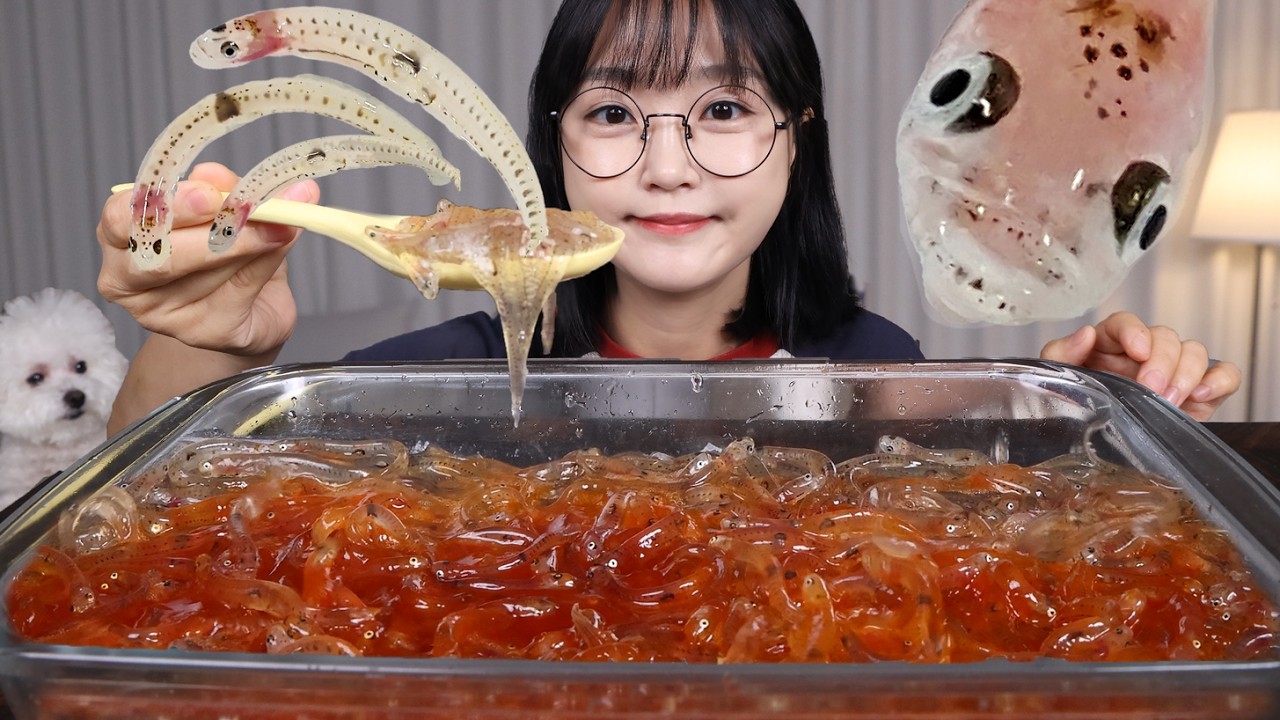 꿈틀꿈틀 사백어 먹방! 입에서 살아있는 느낌…😳Wiggling Live Icefish I Tried Eating Them Raw Mukbang ASMR