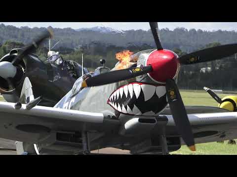 Supermarine Spitfire Mk VIII Start up Hunter Valley Airshow 2021