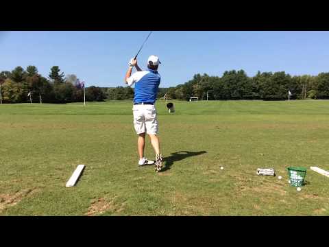 hitting a 1984 Wilson Staff 2 iron custom made for Bernhard Langer