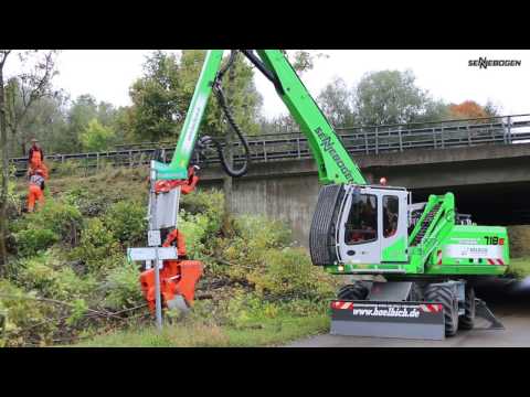 SENNEBOGEN 718 E-Serie - Böschungspflege mit Westtech Schneidkopf - Hälbich - Irschenberg