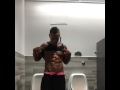 Bathroom bodybuilding ab selfies.