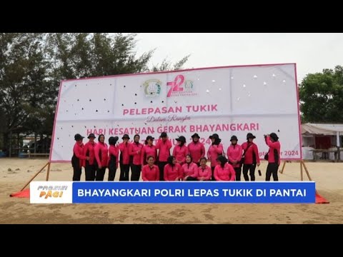 PELEPASAN TUKIK DI PANTAI MARINA NUNUKAN OLEH BHAYANGKARI POLRI