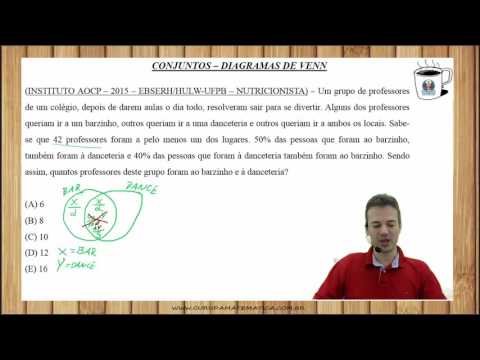 E0187 - INSTITUTO AOCP - 2015 - EBSERH - DIAGRAMA DE VENN (www.gurudamatematica.com.br)