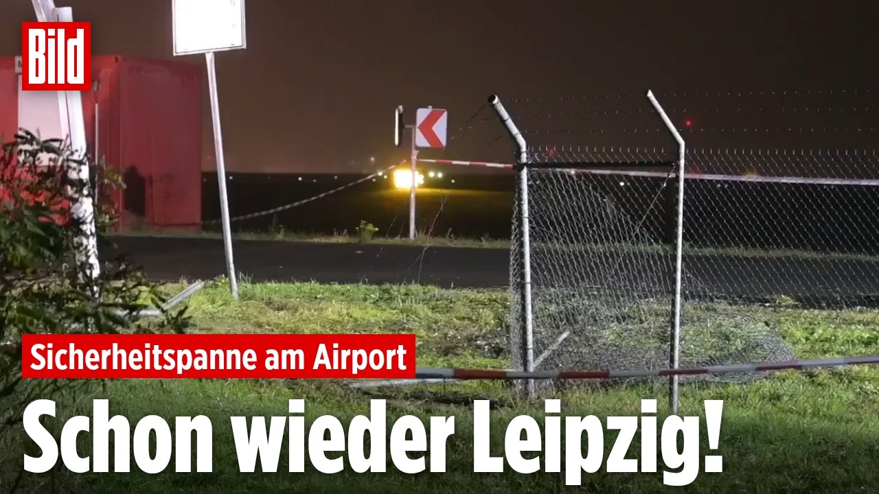 Schock am Flughafen Leipzig/Halle: Neuer Anschlag? Auto durchbricht Zaun neben Russen-Antonows