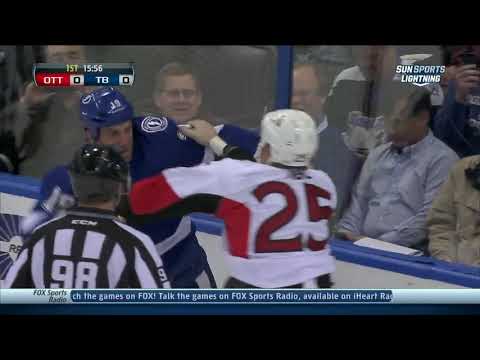 Chris Neil vs B.J. Crombeen Jan,23 2014