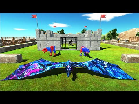 FPS DEATHRUN CASTLE vs BATMAN SPINOSAURUS - Animal Revolt Battle Simulator ARBS