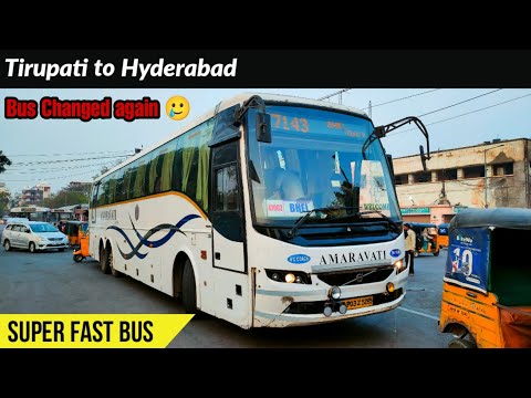 TIRUPATI to HYDERABAD || APSRTC AMARAVATI VOLVO B9R bus journey || Bus Changed😳 | Awesome overtakes