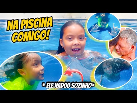 MY BROTHER LEARNED TO SWIM ALONE IN THE DEEP POOL!! *full day with me, daddy's birthday*