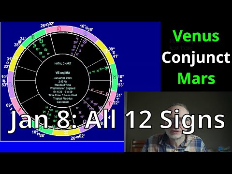 Thur Jan 8 2026: Astrology, ALL 12 SIGNS, Venus conunct Mars
