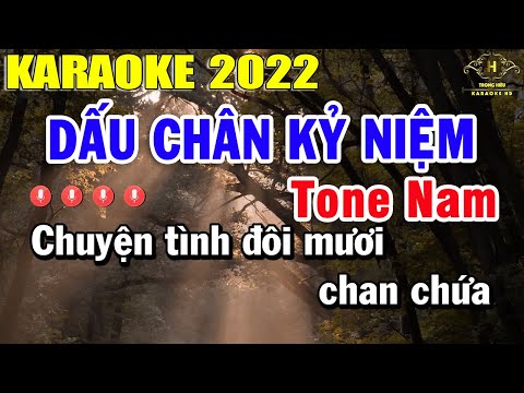 Dấu Chân Kỷ Niệm Karaoke Tone Nam Nhạc Sống 2022 | Trọng Hiếu