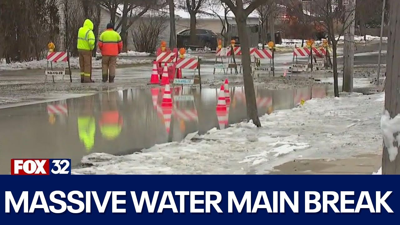 Massive water main break floods Skokie neighborhood, boil order issued