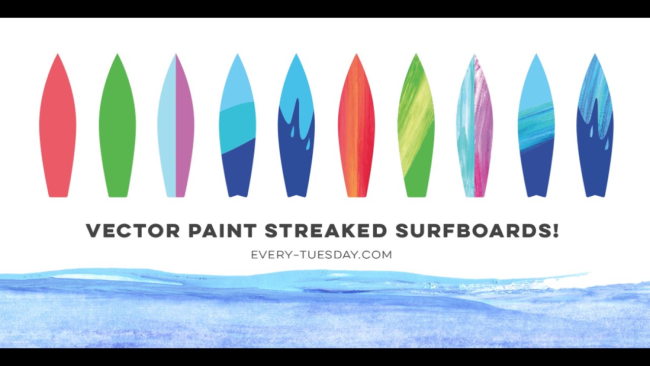 How to Create a Vector Paint Streaked Surfboard