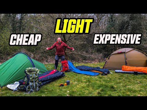3 CAMPING Setups | My Cheapest, lightest & most expensive gear