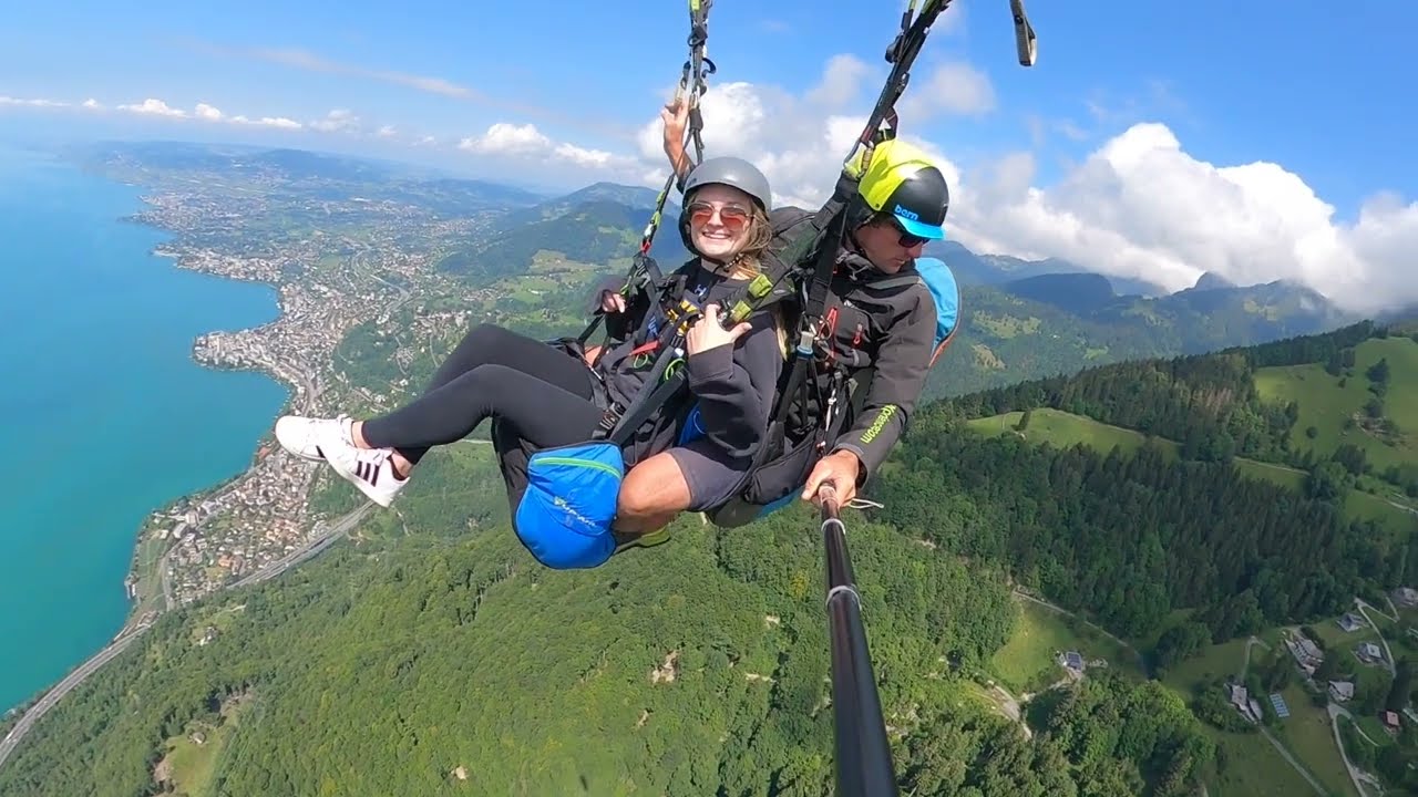 Tandem paragliding promises a perfect mix of excitement and serene views of Montreux’s natural beauty.