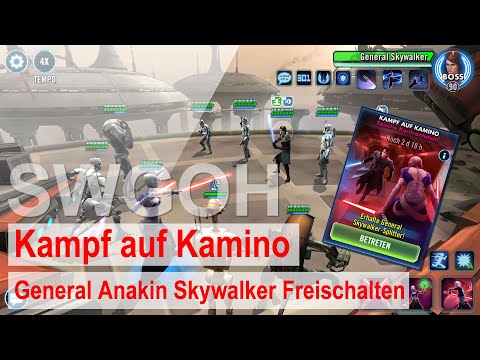 SWGOH - Kampf auf Kamino - General Anakin Skywalker Freischalten - Alle Phasen