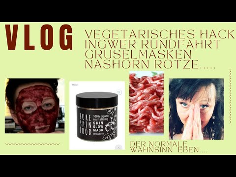 Vlog/vegetarian mince/colorful masks/ginger on the car roof and rhino snot....