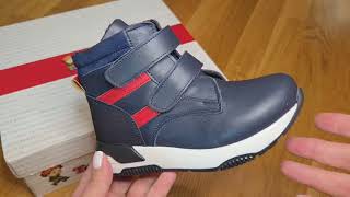 Ботинки Todler темно синие две липучки 3778