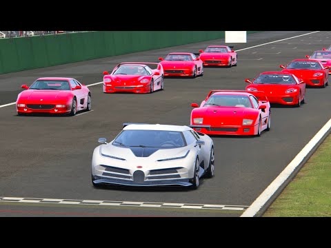 Bugatti Centodieci vs 90s Ferrari Supercars - Monza Epic Race