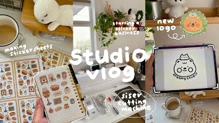 starting a small art business in 2025 🌱 sticker making studio vlog