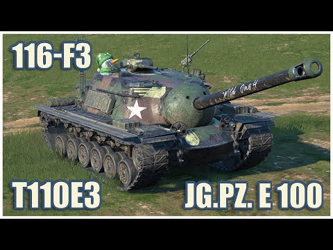 T110E3, 116-F3 & Jg.Pz. E 100 • WoT Blitz Gameplay