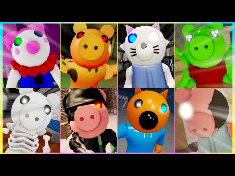 ALL 24 DAILY PIGGY SKINS JUMPSCARES IN ROBLOX PIGGY!?!?