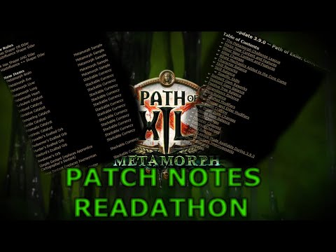 [Path of Exile] 3.9 Patch Notes READATHON