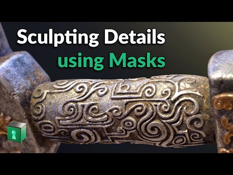 Blender Secrets - Adding Sculpted Details to Curved Parts with the Mask brush
