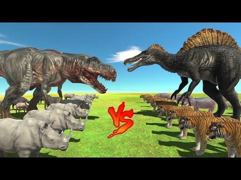 PCE SPINOSAURS vs SCARFACE TREX - Animal Revolt Battle Simulator