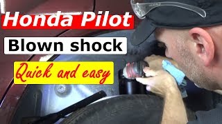 Honda pilot: Blown Rear shock, Removal and replacement. visual inspection is Key