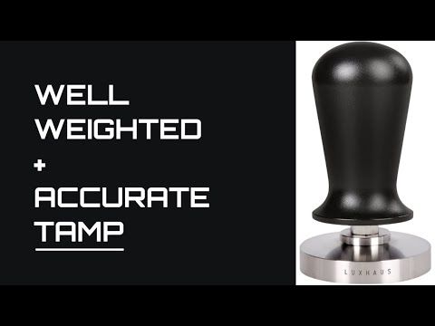 LuxHaus 53mm Calibrated Espresso Tamper - Coffee Tamper with Spring Loaded Flat Stainless Steel Base