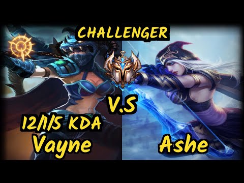S04 Upset (VAYNE) vs ASHE - 12/1/5 KDA BOTTOM ADC CHALLENGER GAMEPLAY - EUW