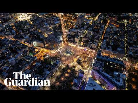 Drone video shows scale of student-led rally ahead of Serbian election