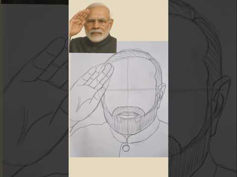 Easy Narendra Modi Drawing #Drawing