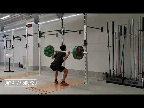 DAY 4   20 Rep Squats 77.5KG