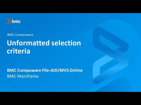 BMC Compuware File-AID/MVS Online - Unformatted selection criteria